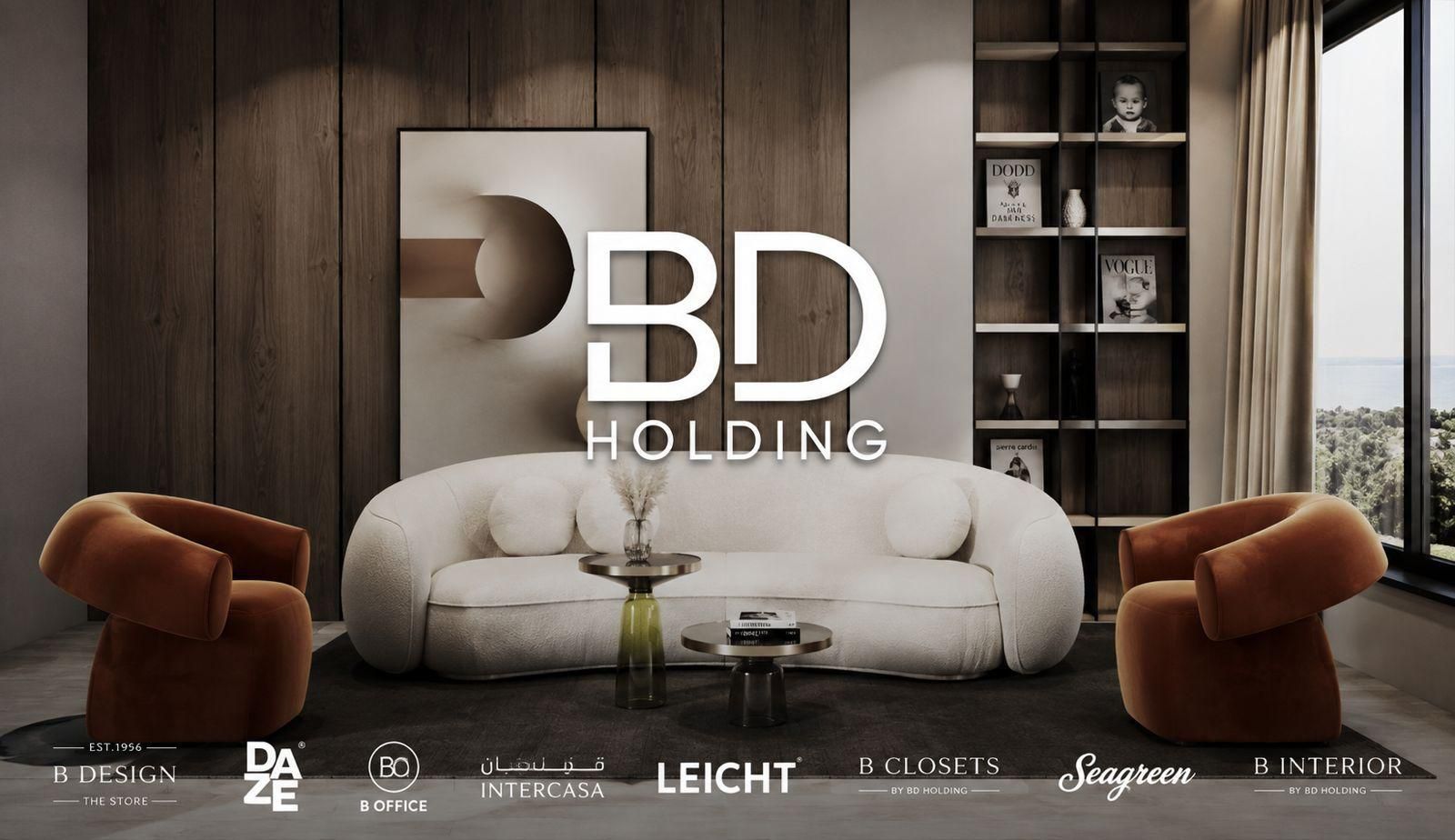 BD Holding cover interior with curved sofa and armchairs