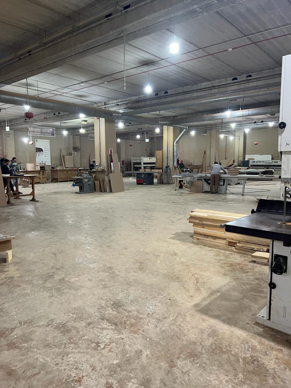 Factory aisle with panel stock